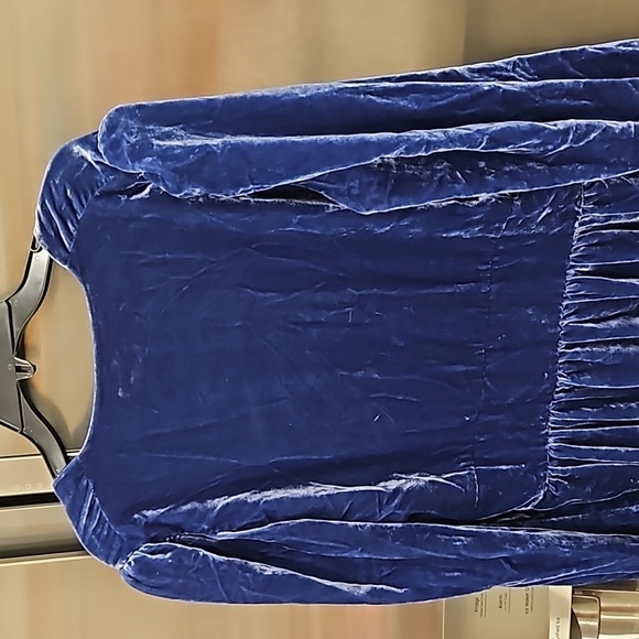 💕BODEN💕 Velvet Midi Party Tea Dress ~ Sea Blue US 8 NWT - Picture 12 of 16